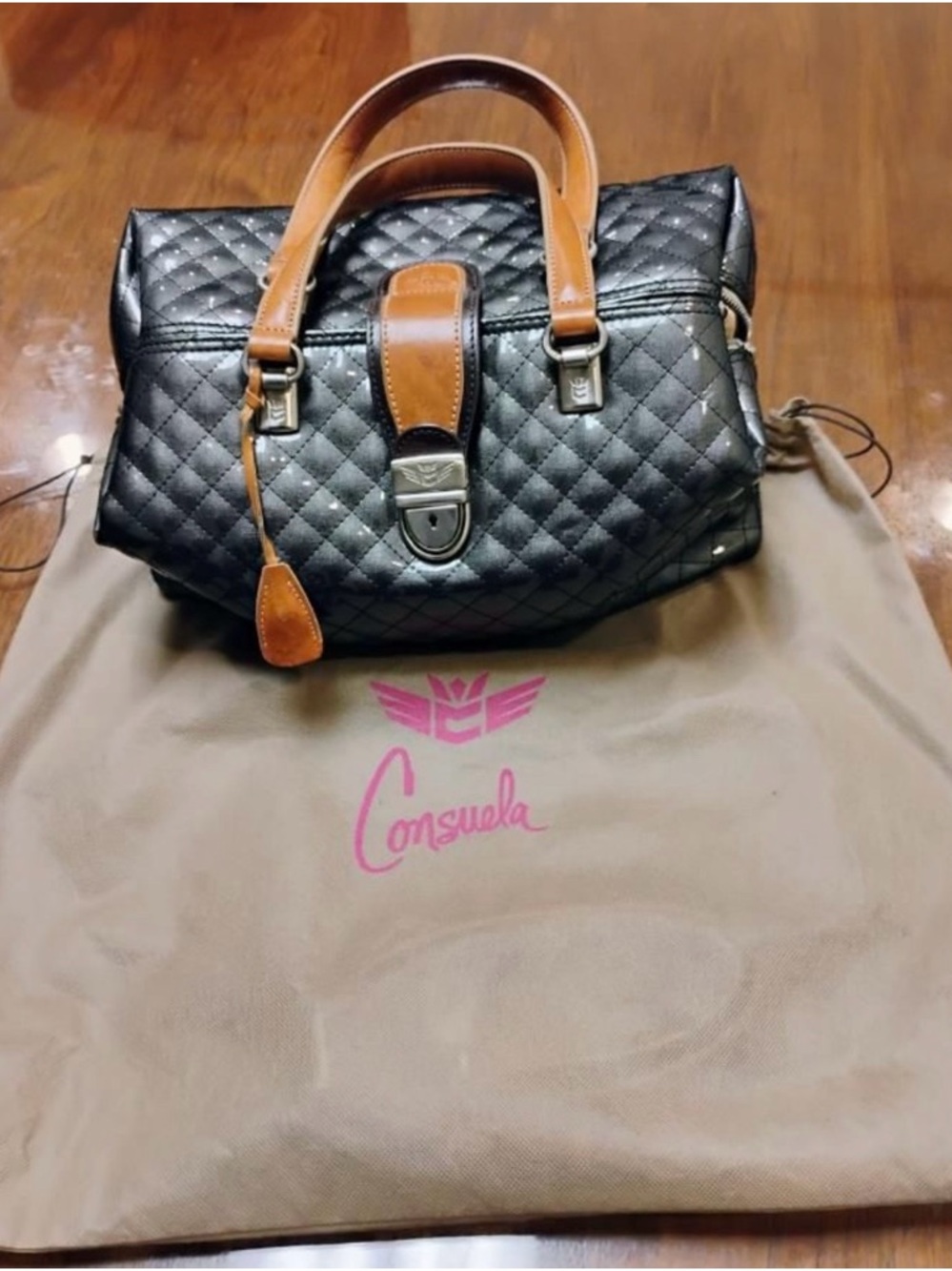Smoke candy crush large handbag by Consuela